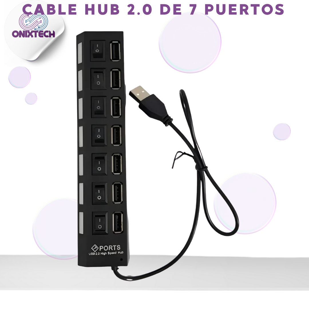 CABLE HUB 2.0 DE 7 PUERTOS